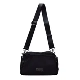 Cartera bandolera negra de Korium con correa ajustable.