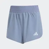Short deportivo Adidas de tiro alto con cintura elástica ancha, confeccionado en tejido liviano con aberturas laterales para mayor libertad de movimiento. Incluye tecnología Climacool para absorción de sudor y logo de la marca estampado en el frente.