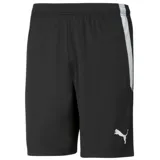 Short deportivo Puma Liga para hombre, color negro con detalles en blanco.