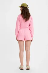 Short deportivo rosa de algodón con cintura elástica.