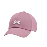 Gorra Under Armour color rosa con logo blanco bordado en el frente.