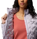 Campera Columbia Delta Ridge II color lila con tecnología Omni-Heat y HeatSeal, de manga larga y cuello alto.