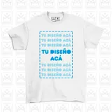 Remera de algodón gris con diseño personalizable mediante estampado frontal.
