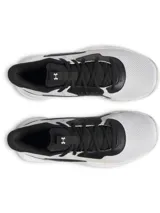 Championes de básquet Under Armour modelo Jet 23, con diseño de materiales mixtos en colores blanco, gris y negro. Cuenta con entresuela Micro G® para amortiguación y suela de goma con patrón de tracción anatómico.