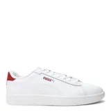 Championes urbanos Puma modelo Smash 3.0 L, color negro con detalles en blanco. Presentan el logo de la marca en el lateral y la lengüeta, con cierre de cordones y suela de goma blanca.