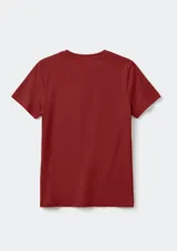 Remera básica de corte entallado, con cuello redondo y mangas cortas, confeccionada en tejido de algodón liso.
