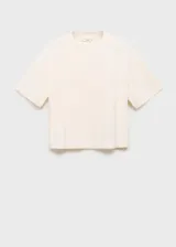 Camiseta de cuello redondo y manga corta con diseño recto y corte holgado.