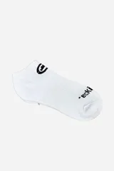 Medias soquetes Ecko color blanco con el logotipo de la marca en negro.