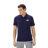 Remera tipo chomba de hombre marca Puma, color azul marino, con cuello clásico, cierre de dos botones y logo de la marca estampado en blanco en el pecho.