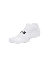 Medias deportivas cortas Under Armour modelo Prfrmnc Cotton No Show, color blanco con logo de la marca en negro en el empeine.