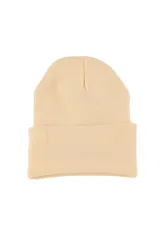 Gorro tipo beanie de tejido de punto con doblez en el borde.