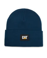 Gorro de lana gris con logo de Cat en el frente.