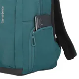 Mochila Samsonite modelo Acceleration Moonlight, color negro, con compartimento principal con cierre, bolsillo frontal con cierre y diseño minimalista.