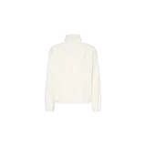 Buzo polar de Tommy Jeans en color écru, con cuello alto, cierre frontal de botones a presión y pequeño parche con el logo de la marca en el pecho.