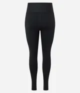 Legging deportiva de tiro alto confeccionada en microfibra, con diseño ajustado y cintura elástica ancha. Presenta un acabado liso sin costuras frontales, ofreciendo soporte y flexibilidad para actividades físicas.