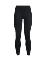 Calza deportiva Under Armour de tiro alto, color negro, con logo de la marca estampado en la pierna. Confeccionada en tejido de doble capa con interior cepillado para mayor calidez y exterior de secado rápido.