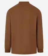 Suéter masculino de tejido texturizado color azul marino, con cuello henley abotonado y mangas largas. Cuenta con un interior forrado en sherpa para mayor abrigo.