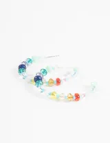 Aros de argolla con mostacillas de colores.