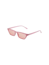 Lentes de sol Billie de diseño moderno, con armazón rectangular de policarbonato color rosado y cristales tintados a tono.