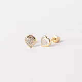 Aros abridores de oro amarillo 9k con forma de corazón.