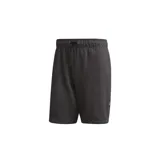 Short deportivo Adidas color gris oscuro, de corte clásico, con cintura elástica ajustable con cordón y bolsillos laterales.