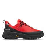 Championes de trekking Columbia modelo Tellurix Titanium Omni-Max, color rojo con detalles en negro. Confeccionados con malla técnica transpirable e impermeable OutDry, mediasuela Techlite+ para mayor estabilidad y amortiguación, y suela Vibram con tacos de 4.5 mm para máxima tracción.