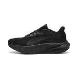 Championes Puma modelo Hypnotic LS 2 de color negro, con diseño deportivo, capellada de malla y sintético, y suela gruesa texturizada.