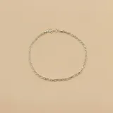 Pulsera de cadena tipo soga, confeccionada en plata 925, con cierre de mosquetón.