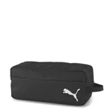 Botinera Puma Goal 23 negra con logo Puma blanco estampado en el frente y asa de mano.