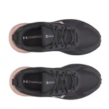 Championes de running Under Armour W Assert 11, color gris oscuro con entresuela rosa y detalles de estampa camuflada en la suela.