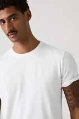 Remera de cuello redondo y manga corta, de corte clásico y diseño liso.