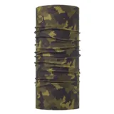 Bufanda tubular multifuncional Buff con diseño de camuflaje militar en tonos verdes y marrones. Confeccionada con tecnología CoolNet® UV que ofrece protección solar UPF 50, siendo un accesorio ligero, transpirable y elástico ideal para actividades al aire libre.