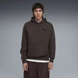 Buzo con capucha Puma de corte relajado, color marrón chocolate, con logo de la marca bordado en negro en el pecho y bolsillo frontal tipo canguro.