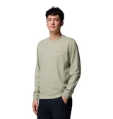 Remera de manga larga Columbia, color verde claro, con cuello redondo y logo de la marca estampado en el pecho.