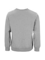 Buzo de cuello redondo para hombre, confeccionado en tejido French Terry color gris melange. Presenta un diseño minimalista con el logo de la marca estampado en pequeño en el lado izquierdo del pecho.