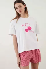 Short de pijama de algodón gris claro melange, con cintura elástica y diseño cómodo.