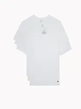 Pack de tres remeras de cuello en V, confeccionadas en algodón, con logo de la marca bordado en el dobladillo inferior.