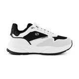 Zapatillas deportivas Via Marte Saphire, color blanco con detalles en negro y gris.