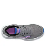 Championes Saucony Cohesion 16 de running, color gris con detalles en rosa y azul.