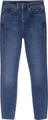 Pantalón de jean skinny de tiro alto, color azul oscuro.