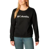 Buzo de cuello redondo Columbia, color negro, con logo de la marca estampado en blanco en el pecho y puños elásticos.