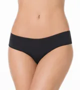Bombacha de bikini tiro medio color beige de microfibra.
