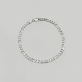 Pulsera de eslabones tipo figaro confeccionada en plata 925, con cierre de mosquetón.