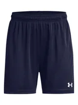 Short deportivo Under Armour Golazo 3.0 color azul marino, confeccionado en tejido ligero de secado rápido con cintura elástica y logo impreso en el lateral.