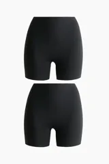 Pack de dos culottes de tiro alto confeccionados en punto elástico supersuave, con diseño liso y ajuste ceñido.