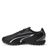Championes de fútbol 5 Puma Vitoria TT, color negro con detalles en blanco.