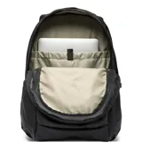 Mochila Columbia Manresa de 25 litros color negro, con tecnología Omni-Shield que repele la humedad y manchas. Cuenta con compartimentos principales, funda acolchada para laptop de hasta 13 pulgadas, bolsillos laterales de malla para botellas y panel trasero transpirable.