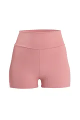 Minishort deportivo color rosa, de tiro alto y compresión media.