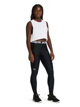 Calza deportiva negra Under Armour HeatGear® Authentics Legging, con cintura elástica con logo de la marca.