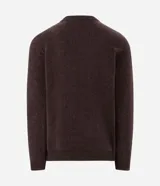 Suéter masculino de cuello redondo y manga larga, confeccionado en tejido fleece con textura suave. Presenta puños y ruedo acanalados, con un diseño liso y minimalista.